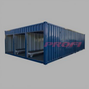 МДР-03 (6м) МДФ - раздевалка из трёх блок-контейнеров с наружной отделкой из цветного профлиста 