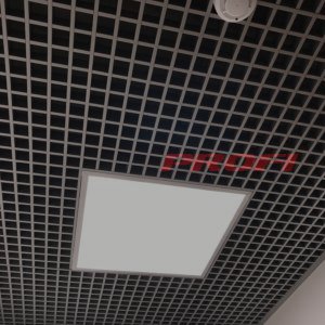 Фото Подвесной реечный потолок грильято с местом под светильники